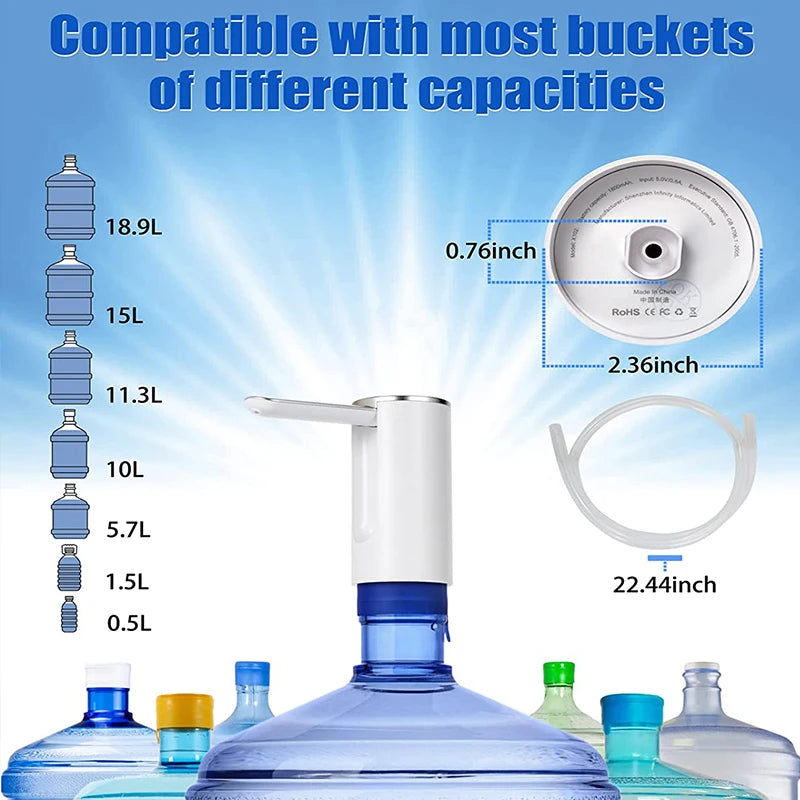 Electric Water Gallon Pump – Automatic 19L Foldable Desktop Water Dispenser