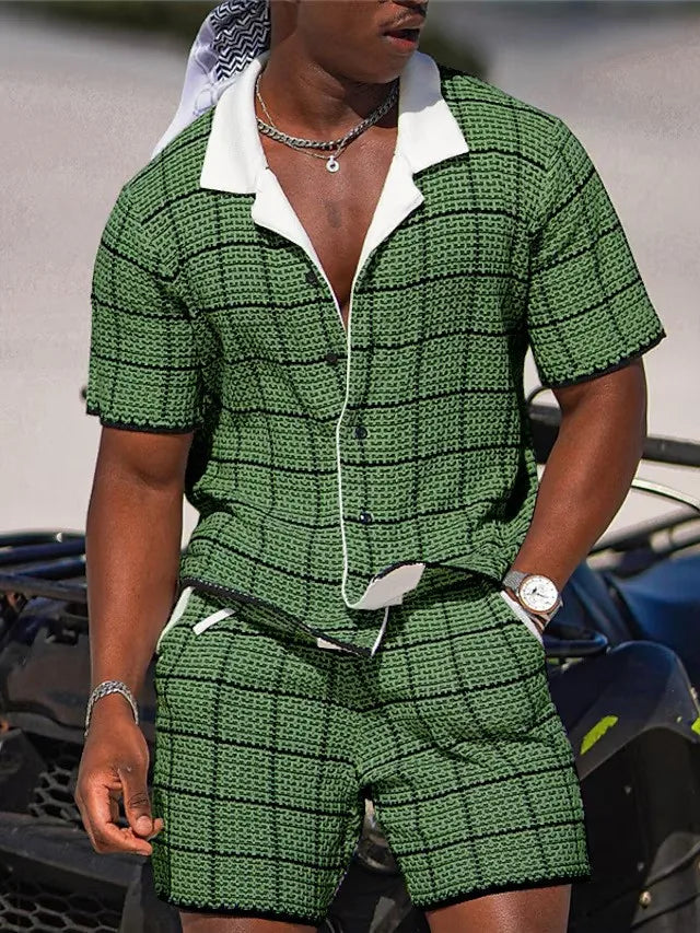 Island Mode: Men’s Hawaiian 3D Print Vacation Set