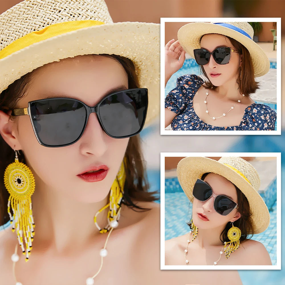 Oversized Women’s Cat Eye Sunglasses – Polarized & Presbyopia Lenses