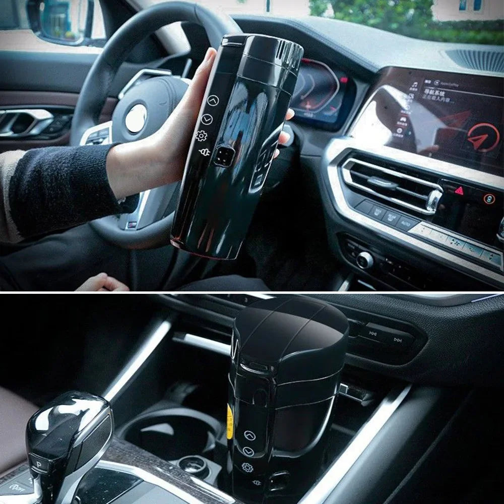 12V/24V Car Heating Cup – 400ML Stainless Steel Thermos with Smart Temperature Display