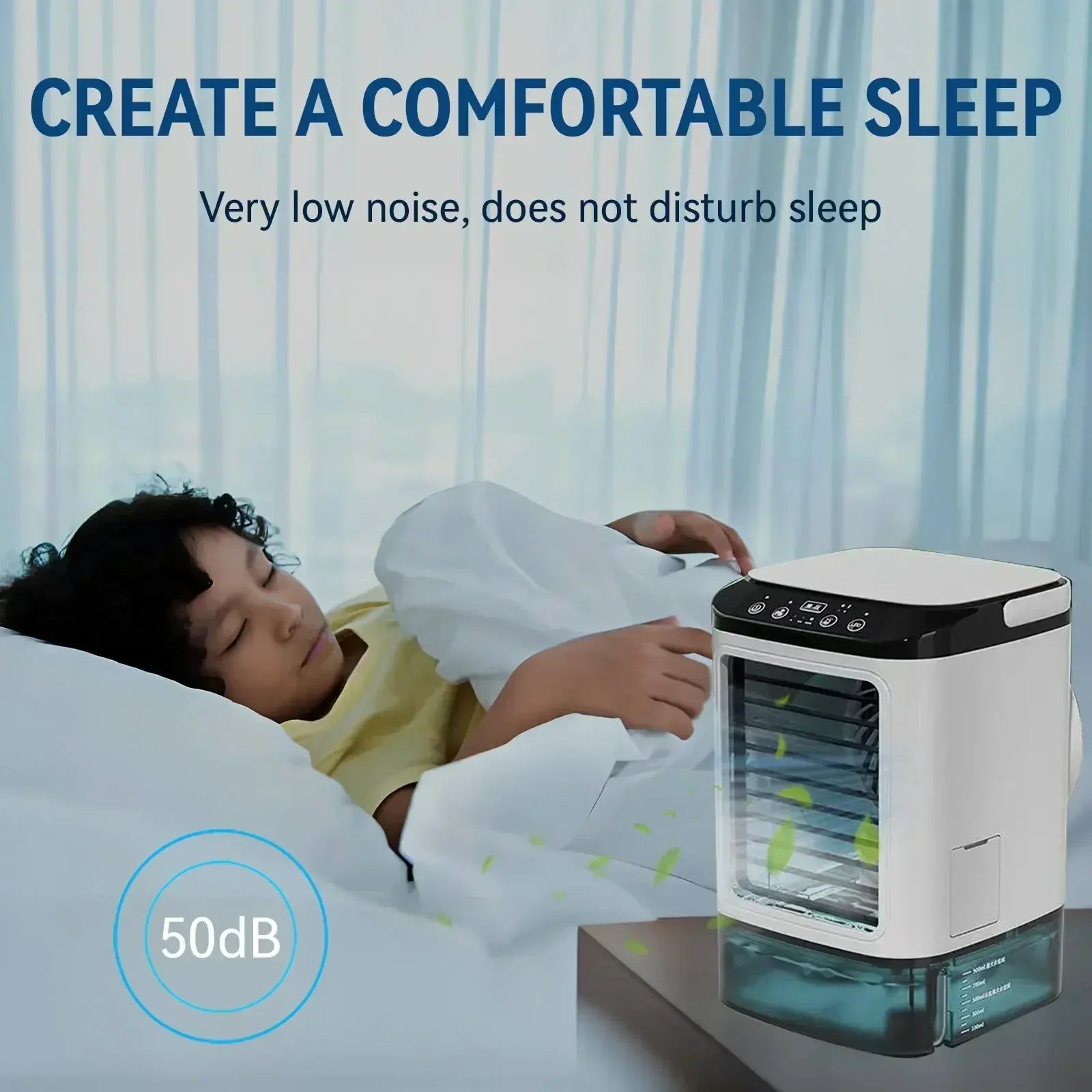 Mini Portable Air Conditioner – 3-Speed Air Cooler with 900ml Water Tank