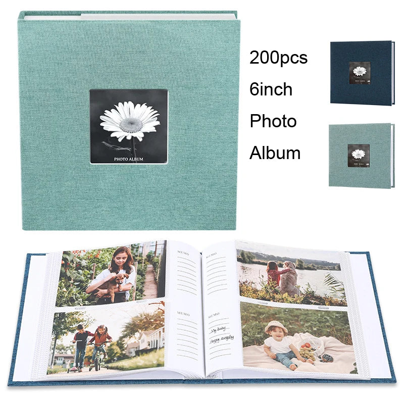 Linen Cloth Cover Photo Album – 6-Inch Interleaf Style