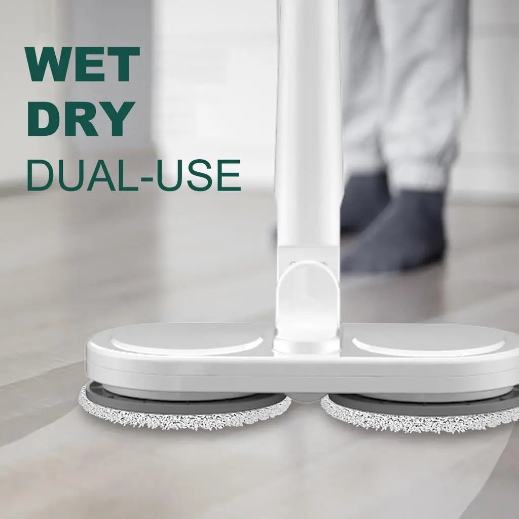 Wireless Electric Spin Mop Cleaner – 2-in-1 Wet & Dry Automatic Scrubber