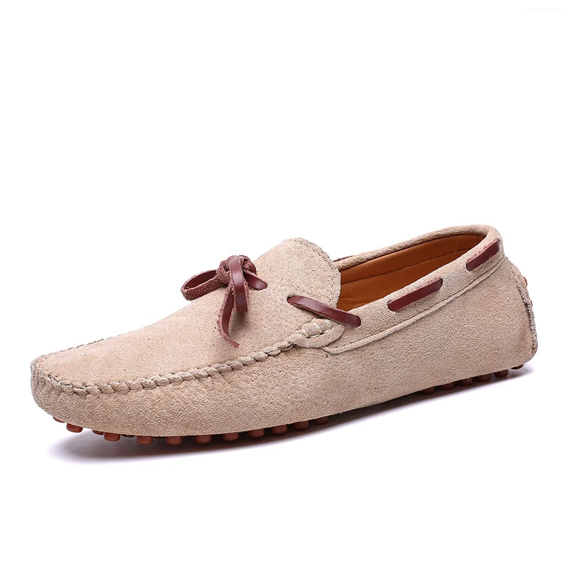 Men’s Suede Leather Slip-On Loafers – Handmade Breathable Flats