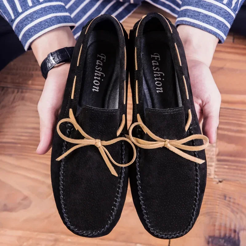 2023 Leather Men’s Casual Loafers – Luxury Brand-Inspired Slip-On Shoes