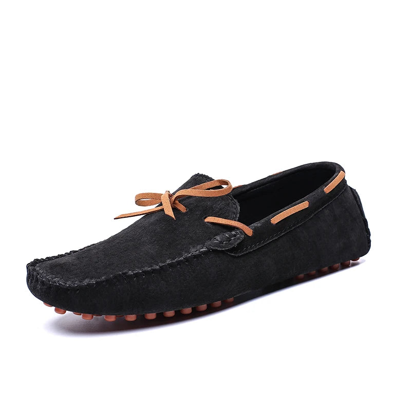 Men’s Suede Leather Slip-On Loafers – Handmade Breathable Flats