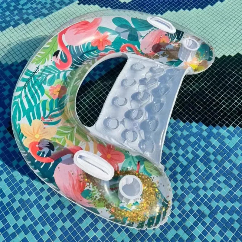 U-Shaped Inflatable Swimming Lounge Chair – Rainforest Flamingo Floating Sofa