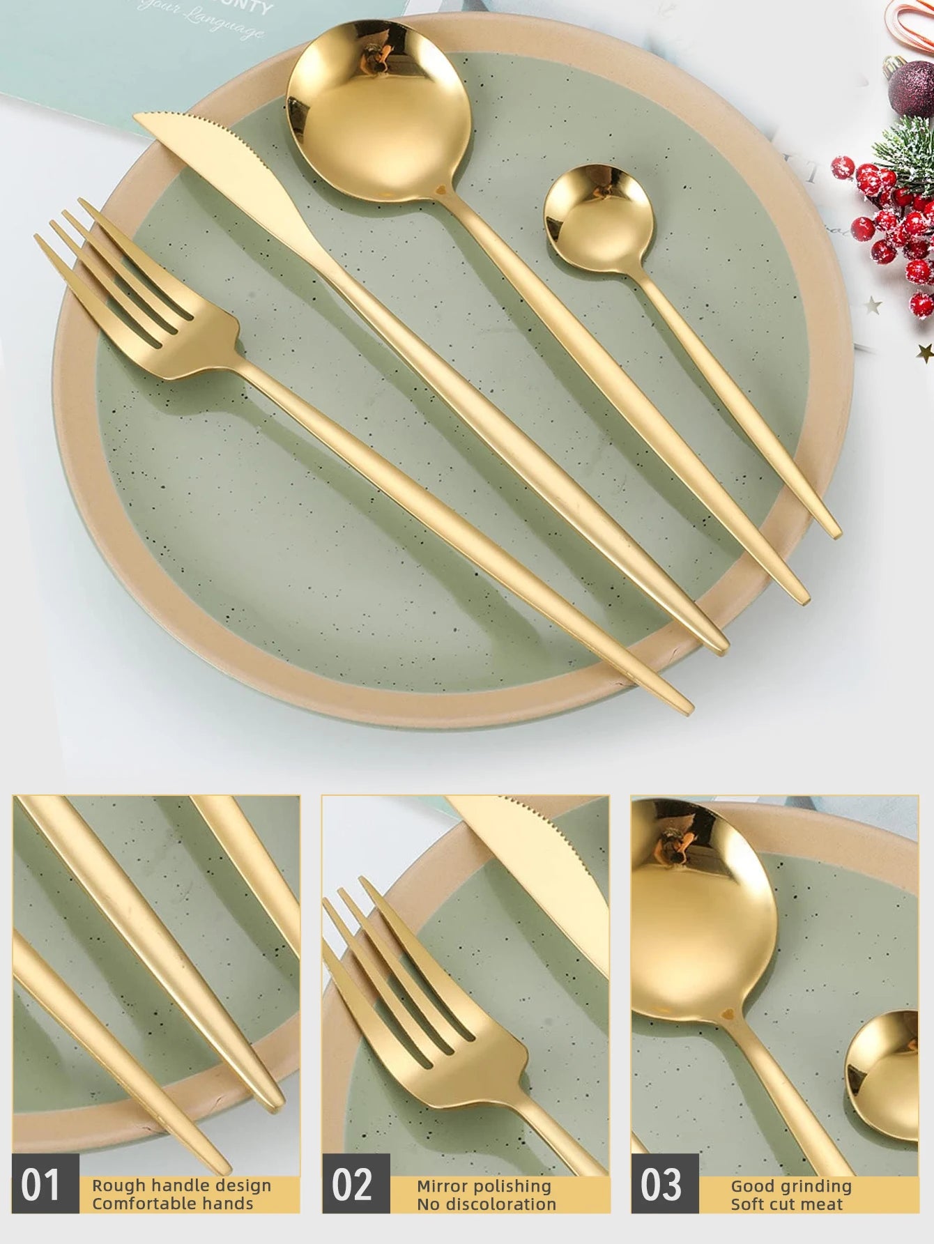 24-Piece Stainless Steel Dinnerware Set