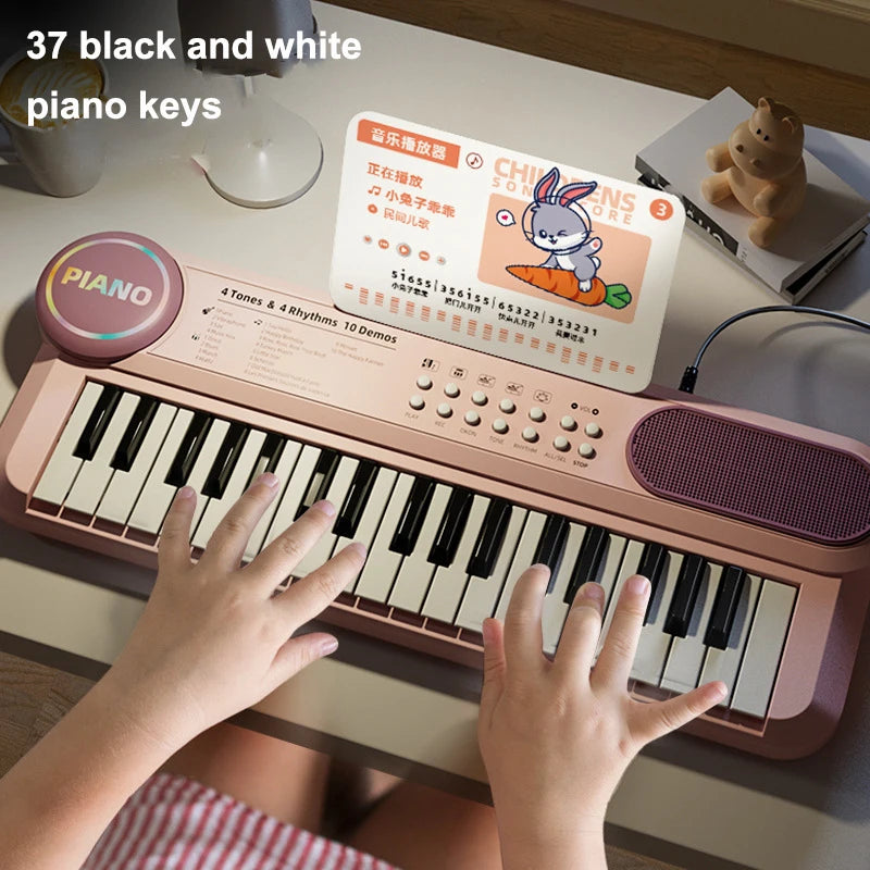 37-Key Children’s Electronic Piano Keyboard with Microphone