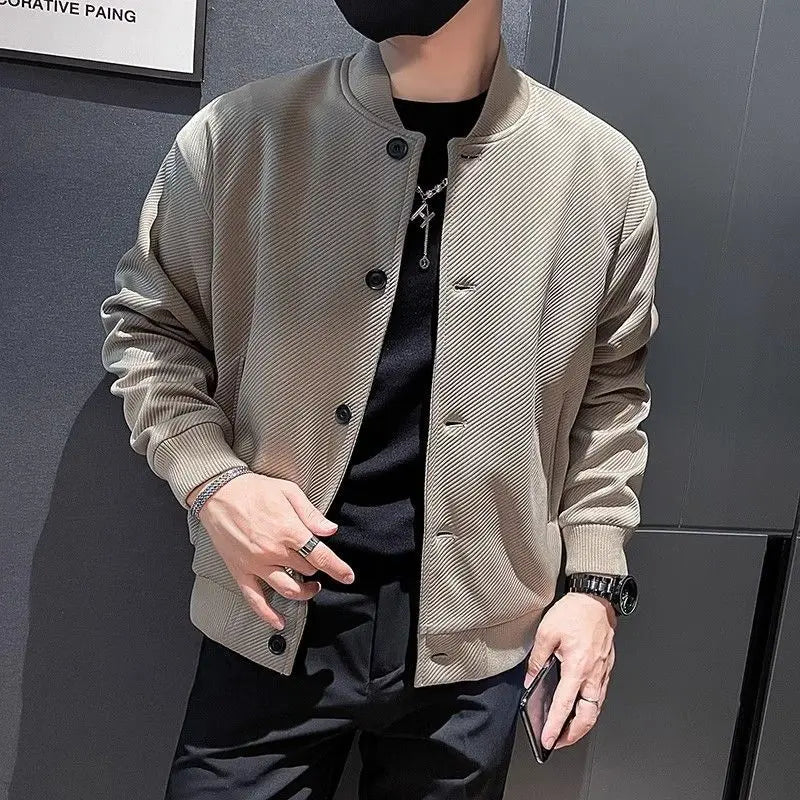 Trendy Men’s Baseball Jacket – Spring & Autumn Casual Workwear Coat