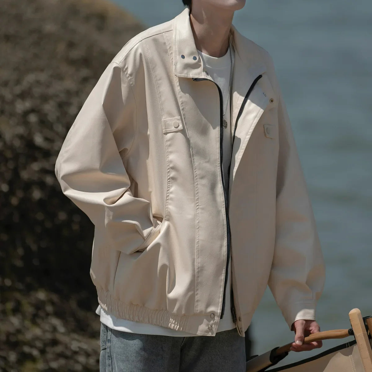 American Retro Oversized PU Leather Jacket – Spring 2025 Edition