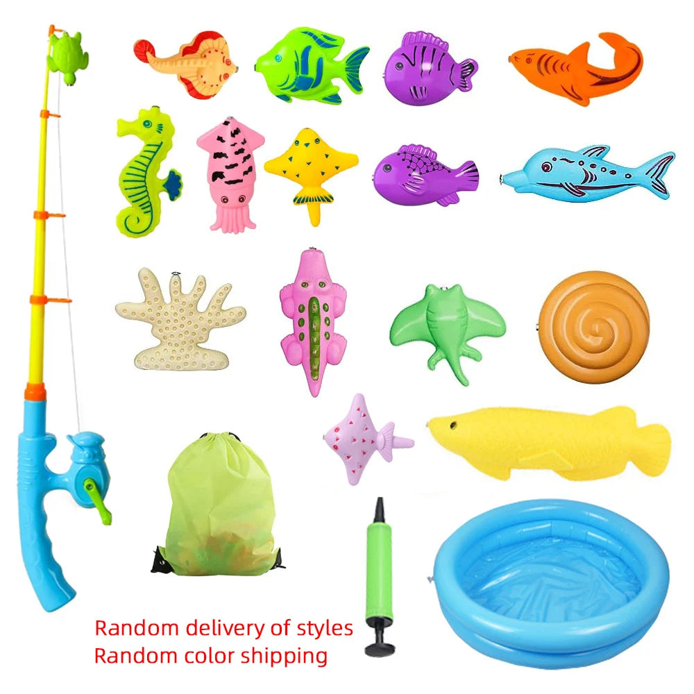 Magnetic Fishing Set with Inflatable Pool – Summer Party Game for Kids
