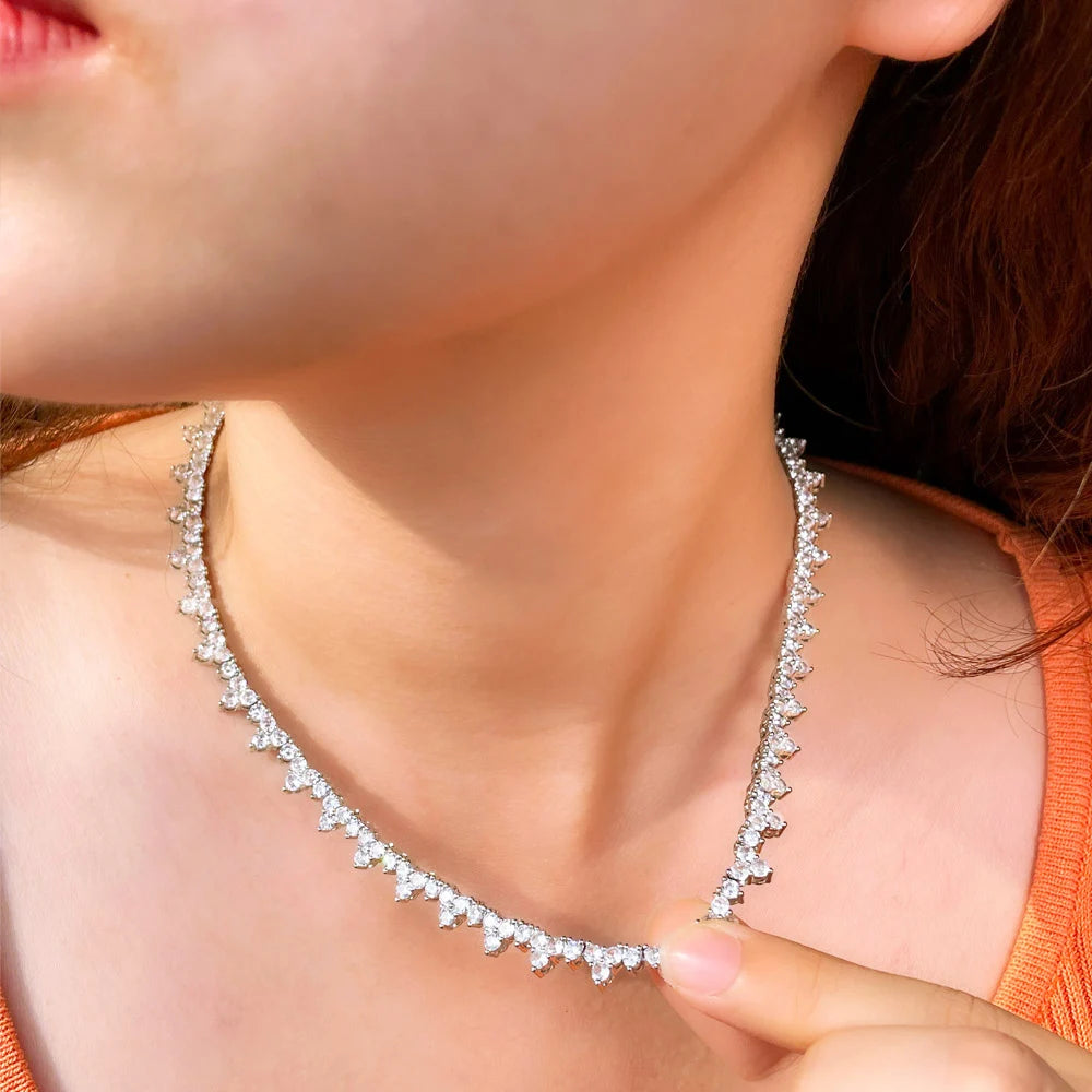 Triangle Chain Link Tennis Necklace