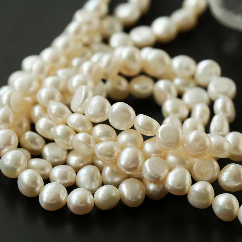 Brass Natural Baroque Pearl Layered Chain Choker Necklace