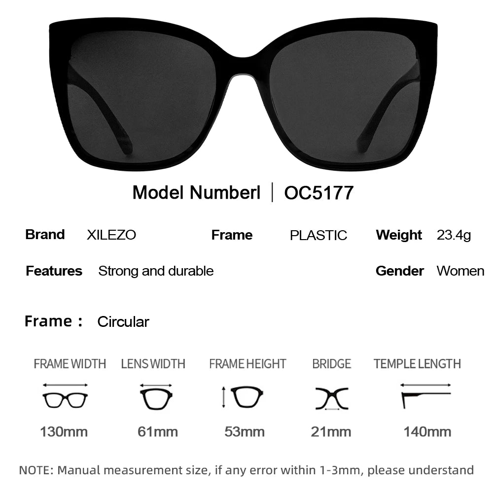 Oversized Women’s Cat Eye Sunglasses – Polarized & Presbyopia Lenses
