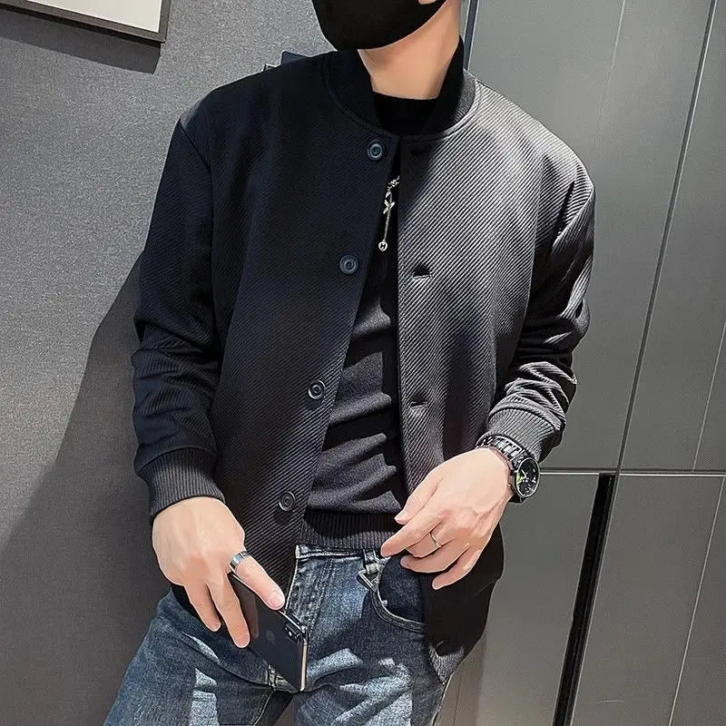 Trendy Men’s Baseball Jacket – Spring & Autumn Casual Workwear Coat