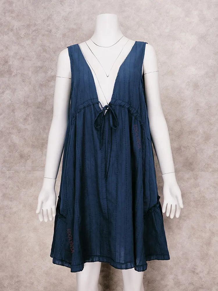 Sunshine Style: Plunging Neck Beach Cover-Up Dress