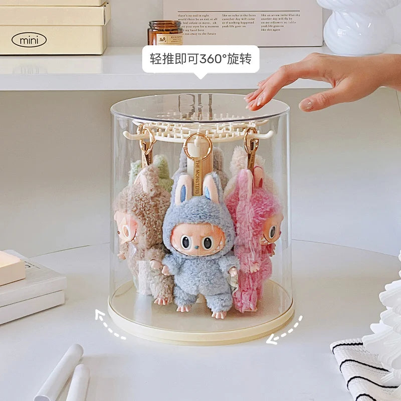Labubu pendant display box rotating transparent
