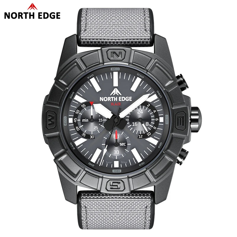 NORTH EDGE BLAZE Men's Solar-Powered Pilot Watch