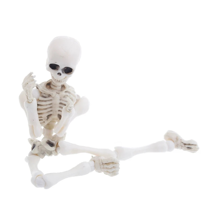 Movable Mr. Bones Skeleton Human Model Skull Full Body Mini Figure Toy Halloween