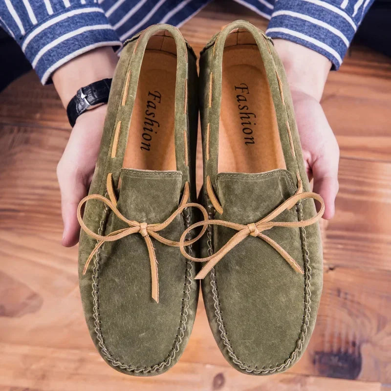 2023 Leather Men’s Casual Loafers – Luxury Brand-Inspired Slip-On Shoes