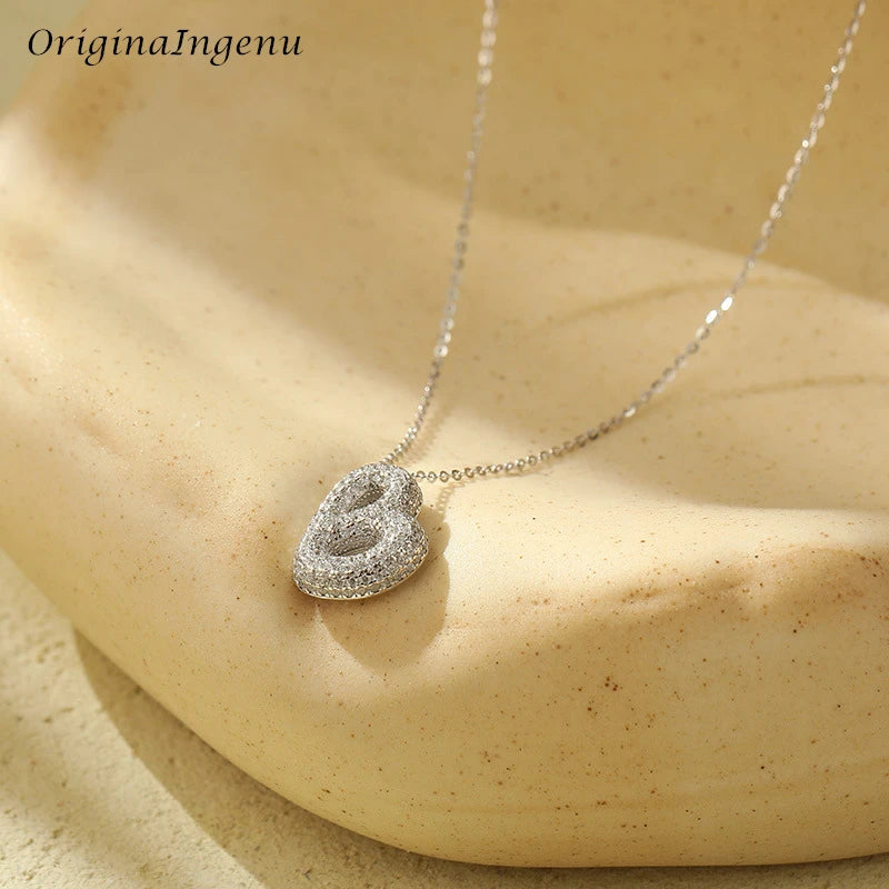 Silver Bubble Letter Name Necklace – A–Z Initials