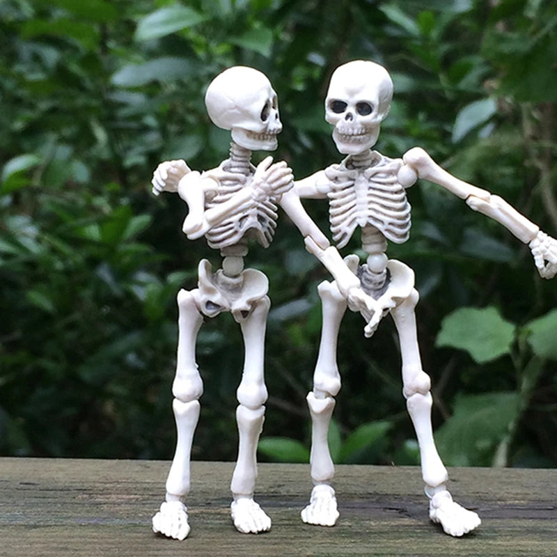 Movable Mr. Bones Skeleton Human Model Skull Full Body Mini Figure Toy Halloween