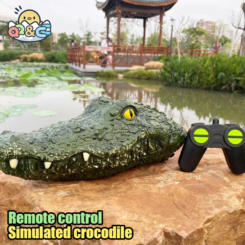 RC Boat Simulation Crocodile Head – 2.4G Remote Control Alligator Decoy