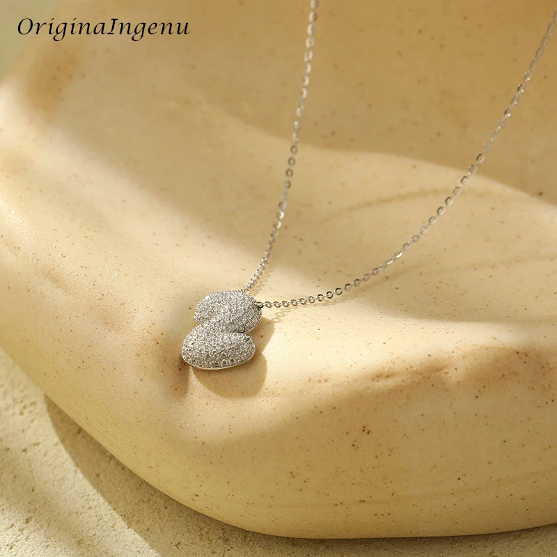 Silver Bubble Letter Name Necklace – A–Z Initials