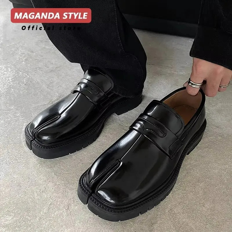 Tabi Shoes Loafer – Split Toe Thick Sole Casual Leather Shoes