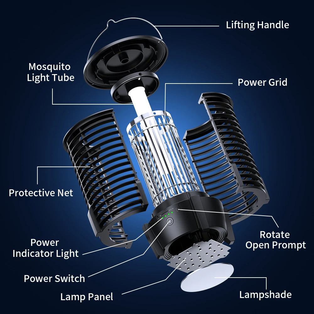 Electric Mosquito Killer Lamp with Camping Light – Rechargeable & Cordless