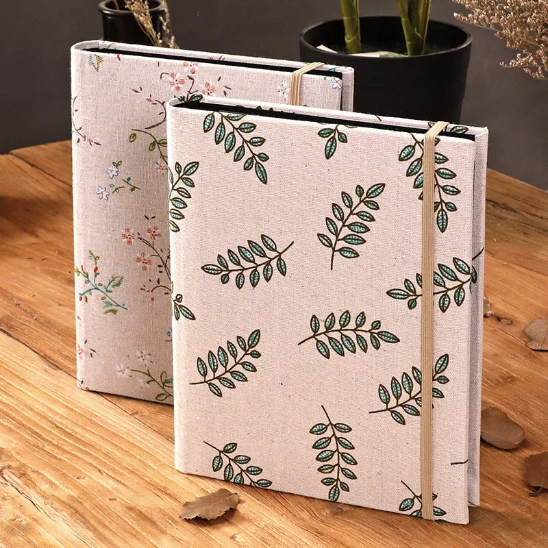 6-Inch 200-Pocket Linen Fabric Cover Photo Album