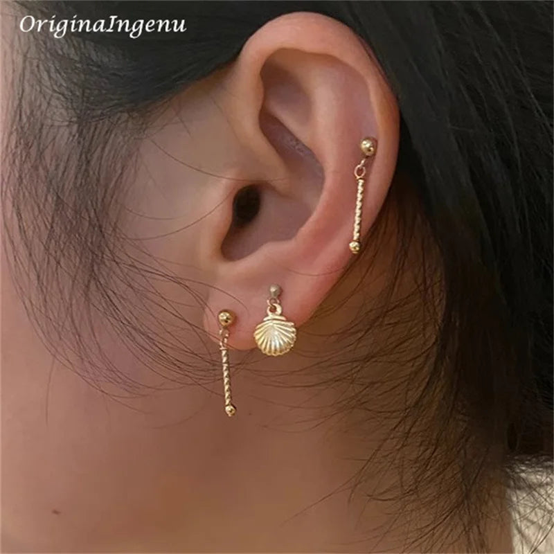 4 Pieces 14K Gold Filled Stud Earrings Set – Dainty & Tarnish Resistant