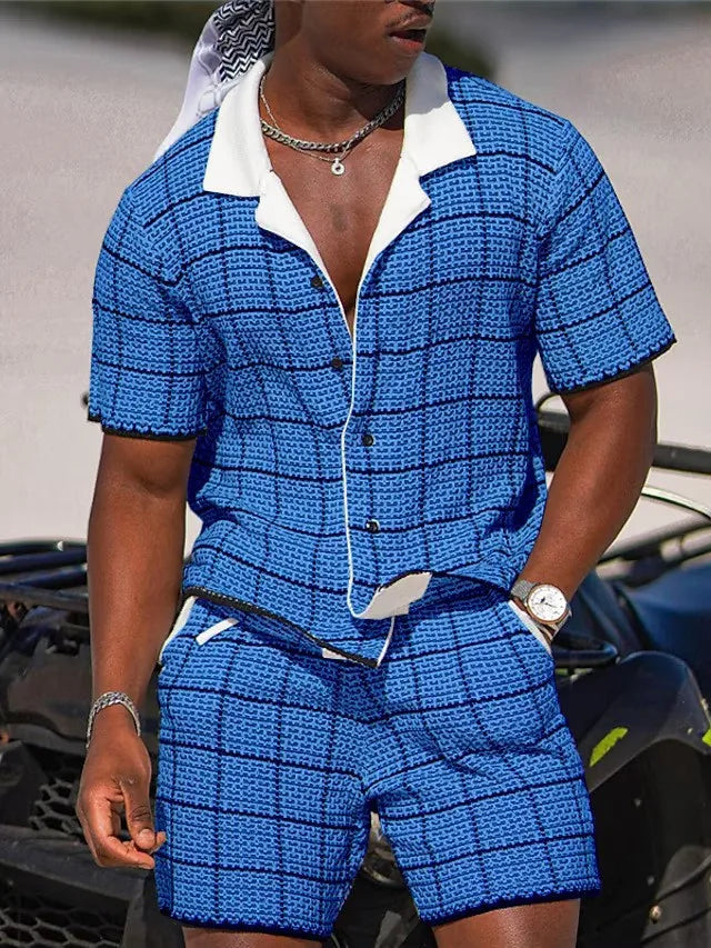 Island Mode: Men’s Hawaiian 3D Print Vacation Set