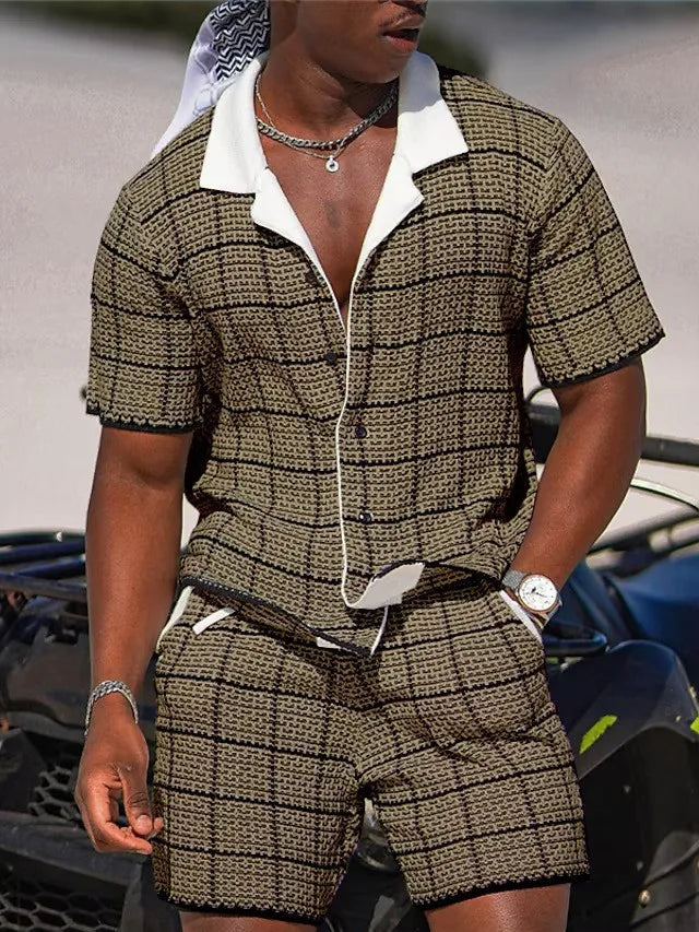 Island Mode: Men’s Hawaiian 3D Print Vacation Set