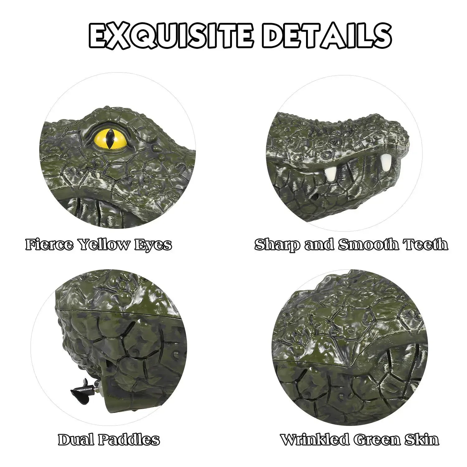 RC Boat Simulation Crocodile Head – 2.4G Remote Control Alligator Decoy