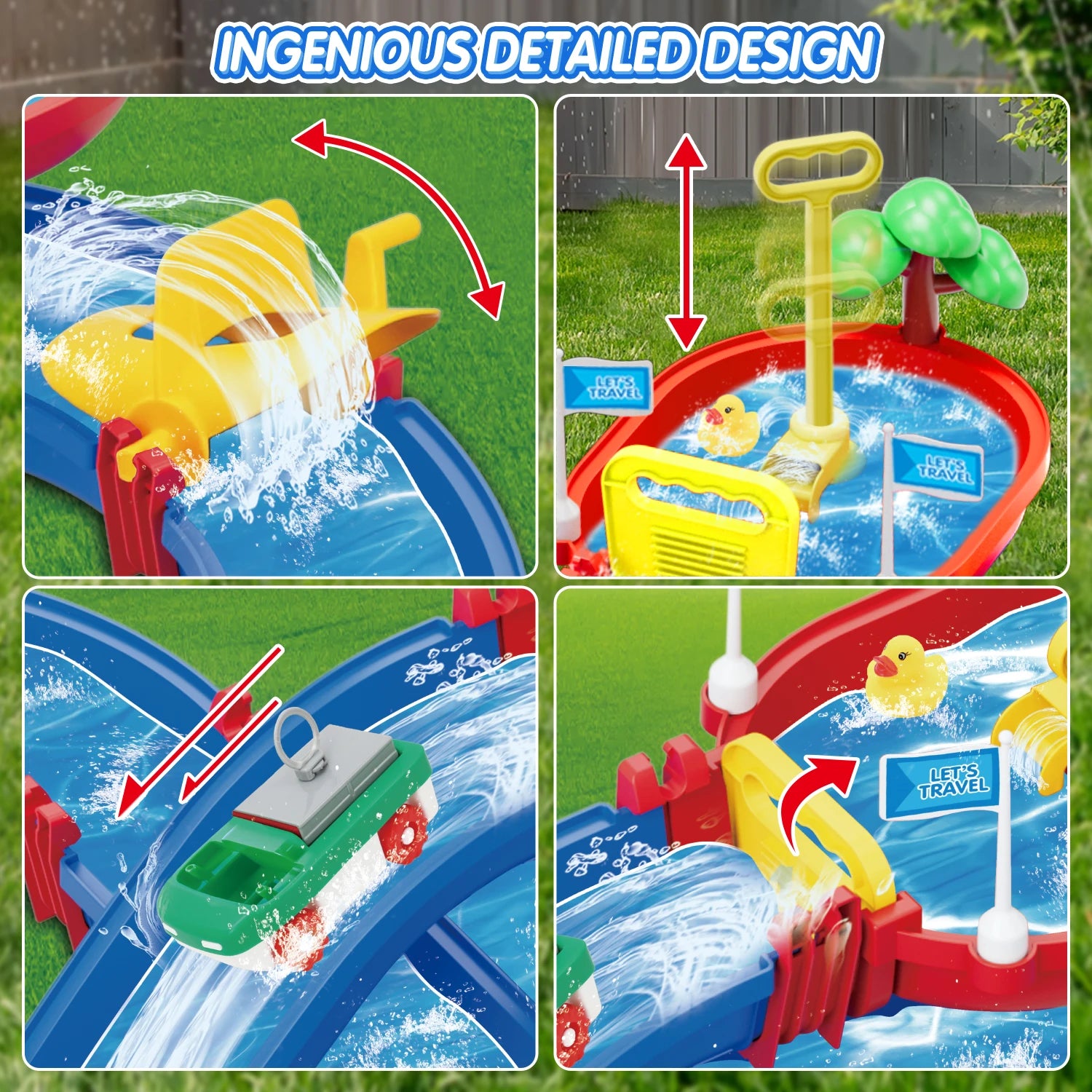Summer Outdoor Kids Water Table – 2-Tier Toddler Playset