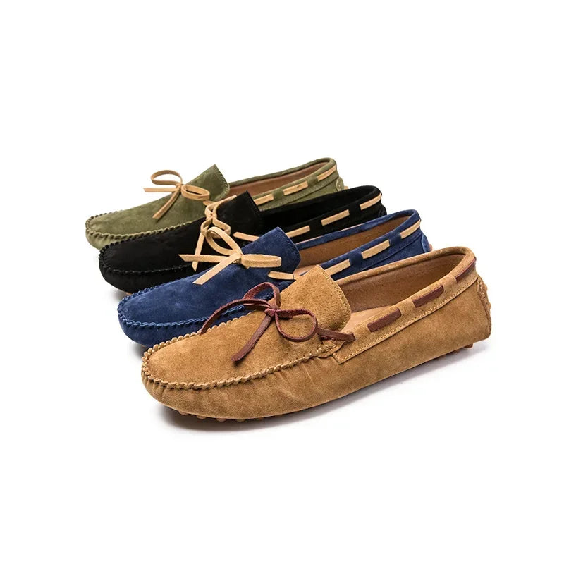 2023 Leather Men’s Casual Loafers – Luxury Brand-Inspired Slip-On Shoes