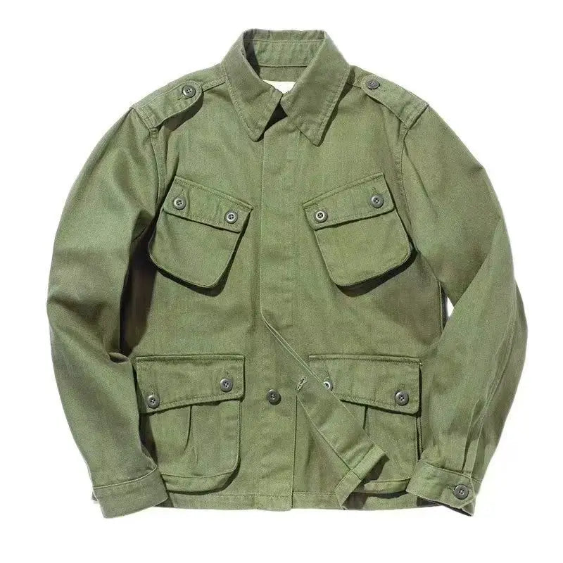 Vintage 100% Cotton Men’s Workwear Jacket – Heavyweight, Washed & Multi-Pocket