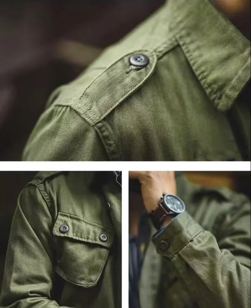 Vintage 100% Cotton Men’s Workwear Jacket – Heavyweight, Washed & Multi-Pocket