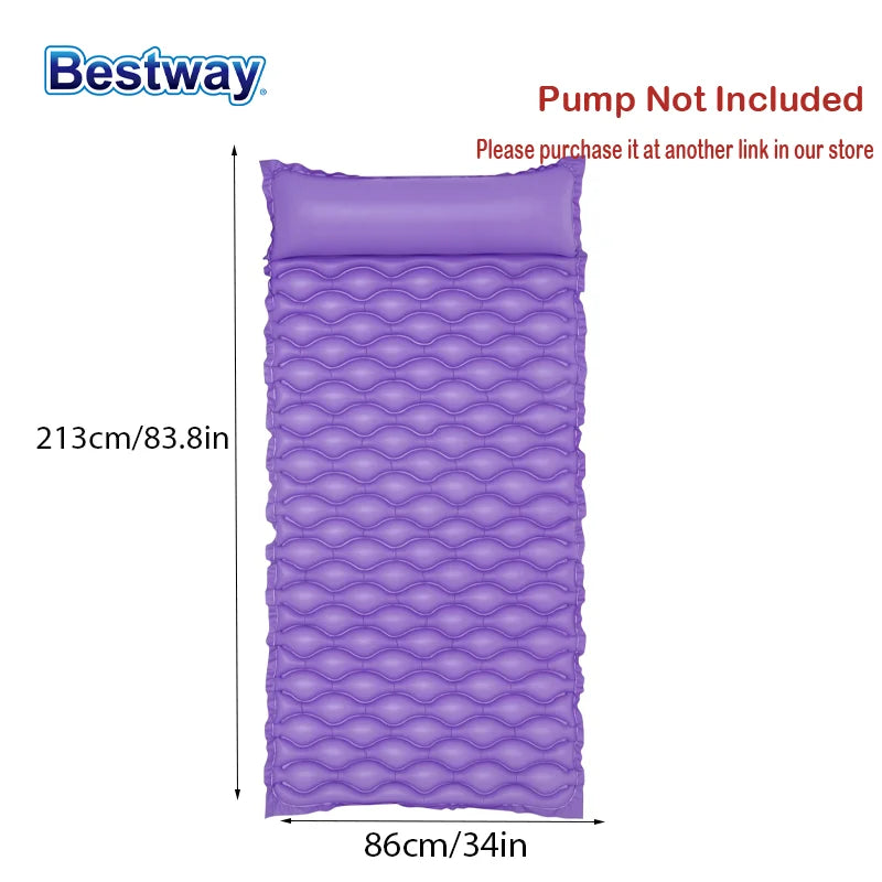 Inflatable Air Cushion – Pool Floating Wave Lounger with Head Pillow
