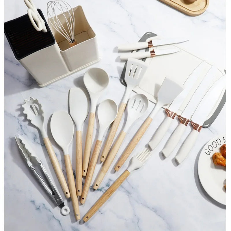 19-Piece Food-Grade Silicone Kitchen Utensil Set