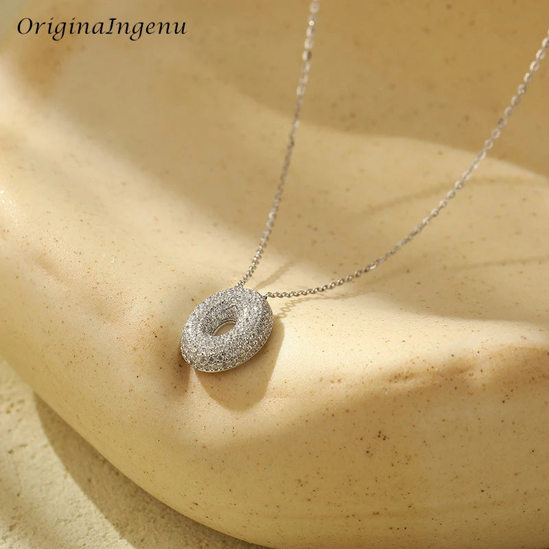 Silver Bubble Letter Name Necklace – A–Z Initials