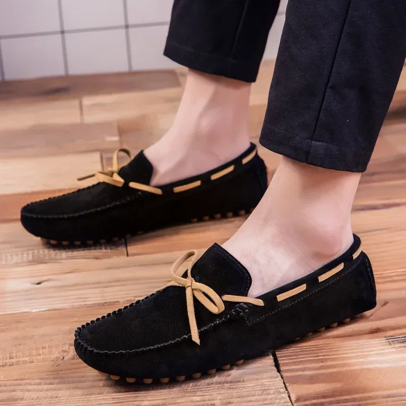 2023 Leather Men’s Casual Loafers – Luxury Brand-Inspired Slip-On Shoes