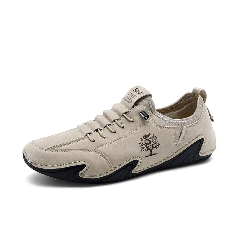 Outdoor Men’s Casual Suede Leather Shoes – Handmade Breathable Moccasin Loafers