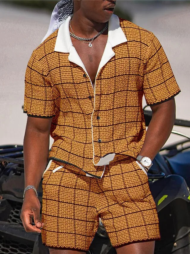 Island Mode: Men’s Hawaiian 3D Print Vacation Set