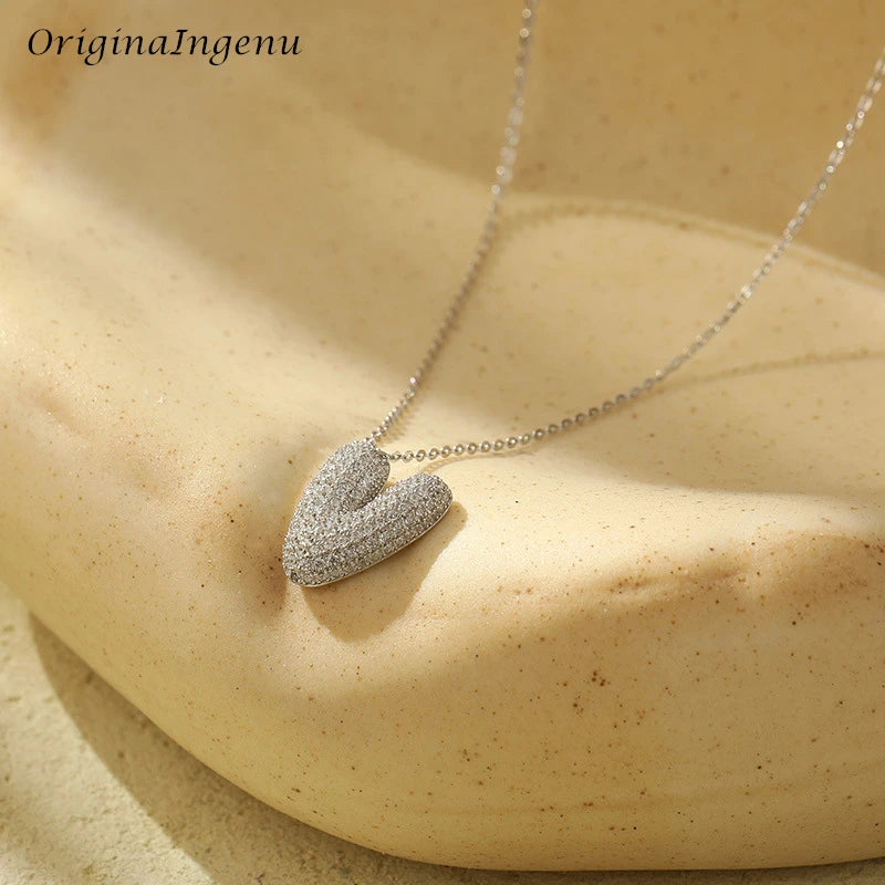 Silver Bubble Letter Name Necklace – A–Z Initials