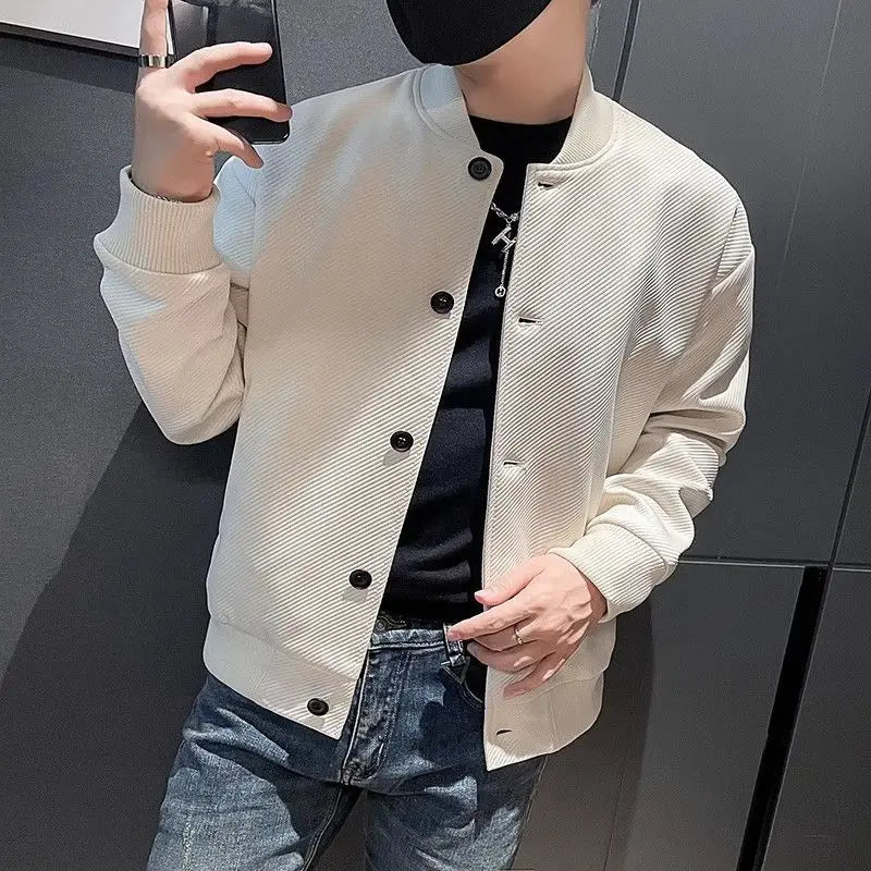 Trendy Men’s Baseball Jacket – Spring & Autumn Casual Workwear Coat