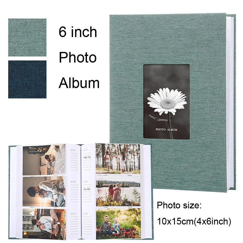 Linen Cloth Cover Photo Album – 6-Inch Interleaf Style