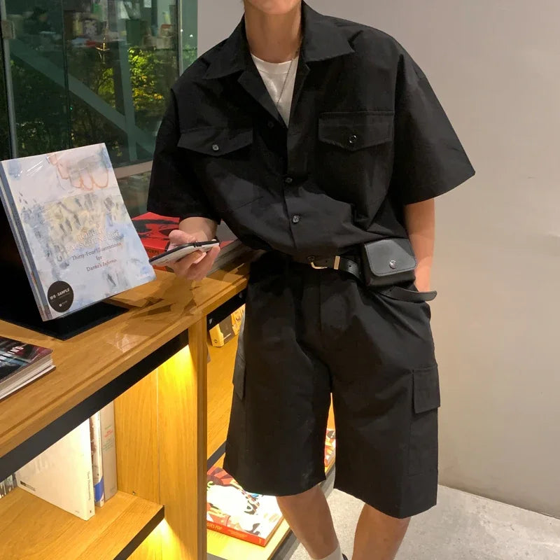 Retro Workwear-Inspired Urban Jumpsuit for Men